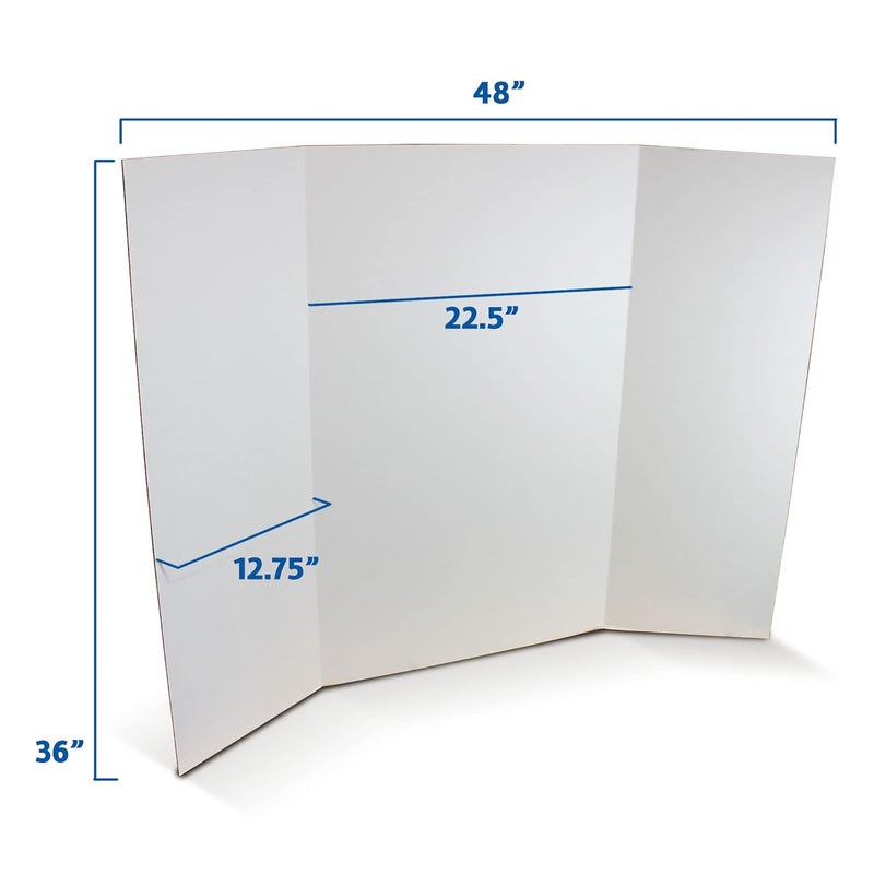 Flipside Products لوحات مشروع 36” × 48” للعروض التقديمية، والمعارض العلمية، ومشاريع المدارس، وعروض الفعاليات، ولوحات الصور القابلة للطي، مصنوعة بفخر في الولايات المتحدة الأمريكية - بيضاء - عبوة 4 - Image 3